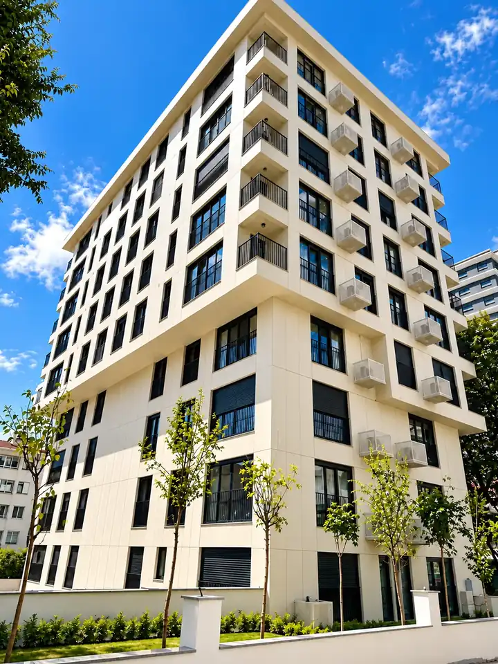 Birlik Apartmanı bahçe ve zemin kat cephesi